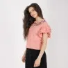 T-shirt femme manches courtes avec volant - KONTAKT