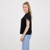 T-shirt femme manches courtes avec volant et broderie - KONTAKT