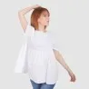 T-shirt femme manches courtes avec volant et broderie - KONTAKT