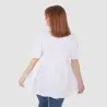 T-shirt femme manches courtes avec volant et broderie - KONTAKT
