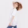 T-shirt femme manches courtes avec volant et broderie - KONTAKT
