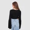 T-shirt femme manches larges avec broderie - KONTAKT