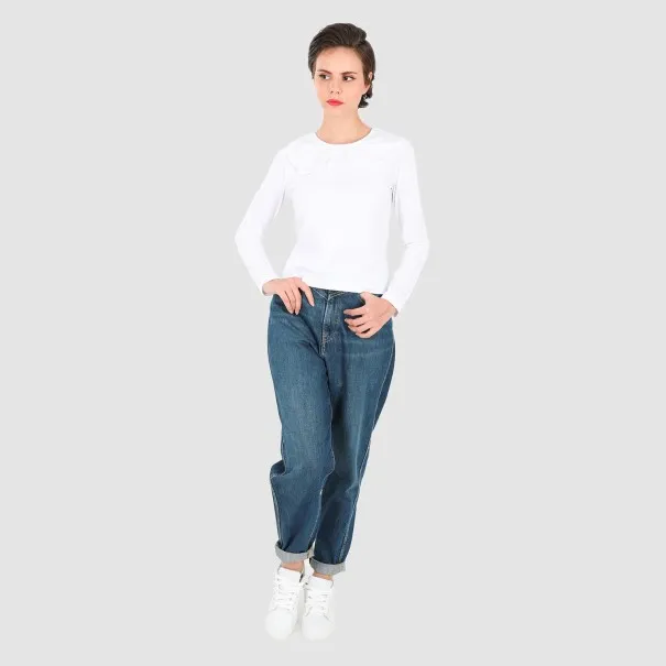 T-shirt femme manches longues avec col claudine - KONTAKT