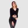 T-shirt femme manches longues avec cordon de serrage - KONTAKT