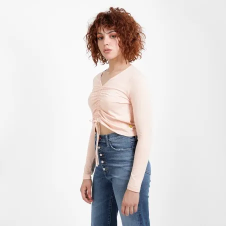 T-shirt femme manches longues avec cordon de serrage - KONTAKT