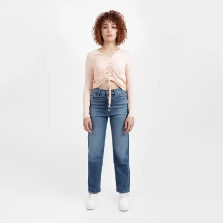 T-shirt femme manches longues avec cordon de serrage - KONTAKT