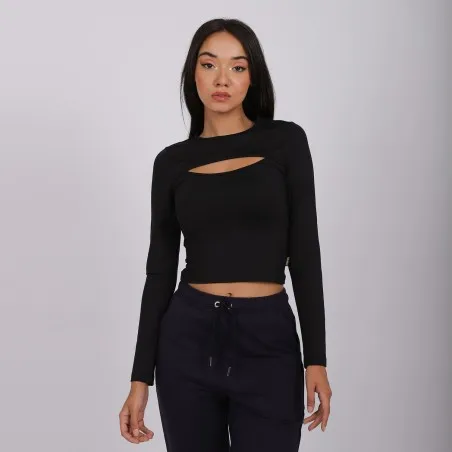 T-shirt femme manches longues avec cut out - KONTAKT