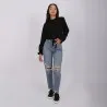 T-shirt femme manches longues avec nœud - KONTAKT
