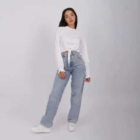 T-shirt femme manches longues avec nœud - KONTAKT
