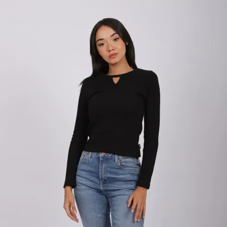T-shirt femme manches longues cut out - KONTAKT