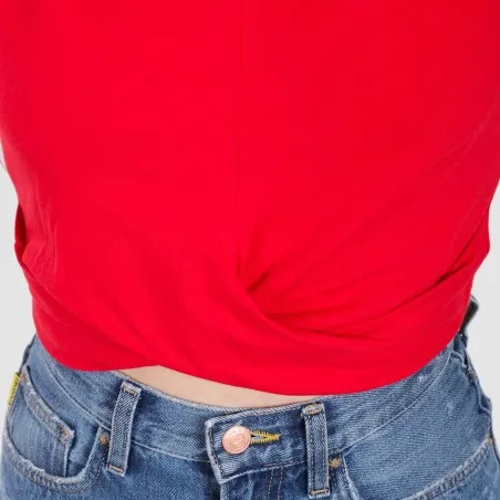 T-shirt femme nouée manches longues avec broderie - KONTAKT