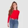 T-shirt femme nouée manches longues avec broderie - KONTAKT