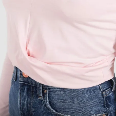 T-shirt femme nouée manches longues avec broderie - KONTAKT