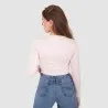 T-shirt femme nouée manches longues avec broderie - KONTAKT