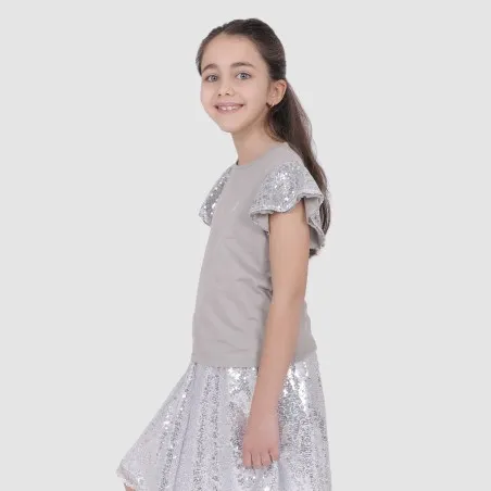T-shirt fille avec volant en tulle - KONTAKT