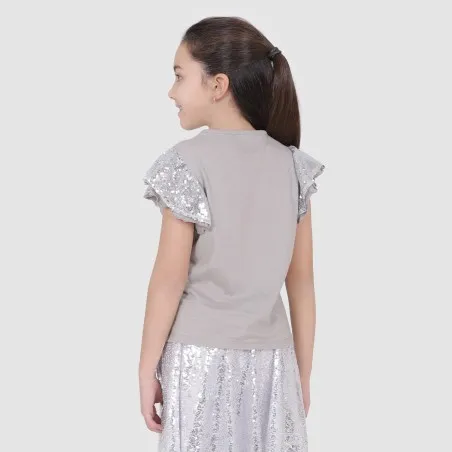 T-shirt fille avec volant en tulle - KONTAKT