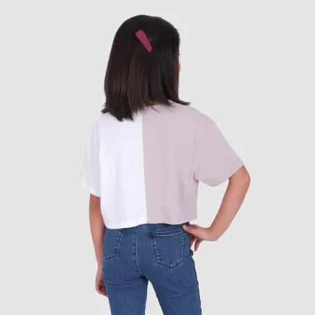 T-shirt fille crop bi-couleur FEEL FREE - KONTAKT