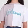T-shirt fille crop bi-couleur FEEL FREE - KONTAKT