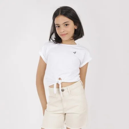 T-shirt fille demi manches nouée - KONTAKT