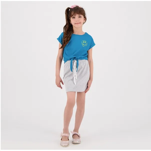 T-shirt fille demi manches nouée ENJOY - KONTAKT