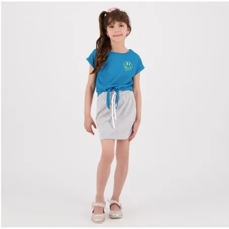 T-shirt fille demi manches nouée ENJOY - KONTAKT