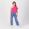 T-shirt fille manche dénudée avec broderie - KONTAKT