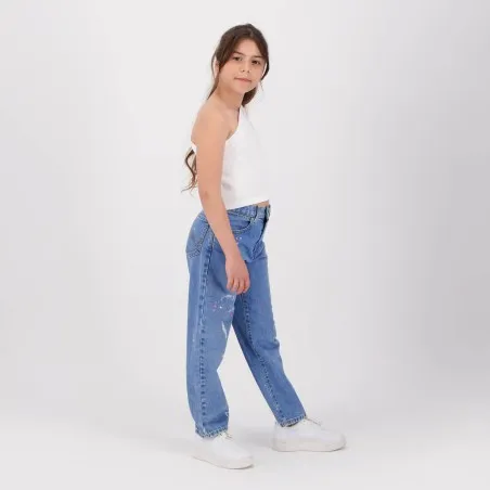 T-shirt fille manche dénudée avec broderie - KONTAKT