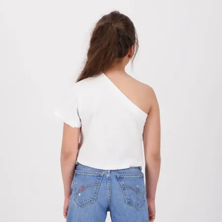 T-shirt fille manche dénudée avec broderie - KONTAKT