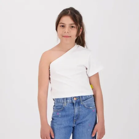 T-shirt fille manche dénudée avec broderie - KONTAKT
