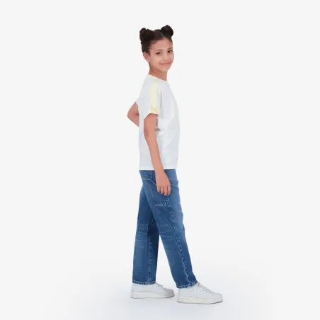 T-shirt fille manches à rayures avec nœuds - KONTAKT