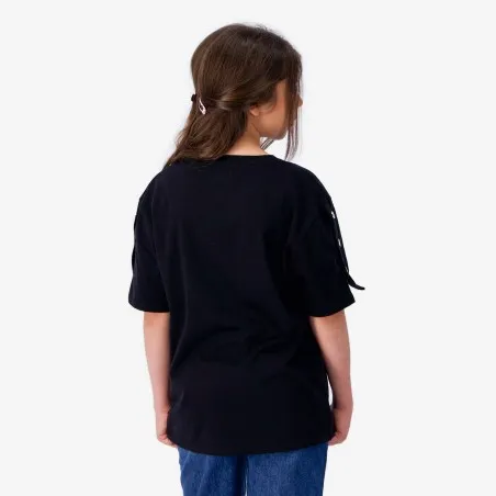 T-shirt fille manches courtes avec boutons pression COQUILLAGES - KONTAKT
