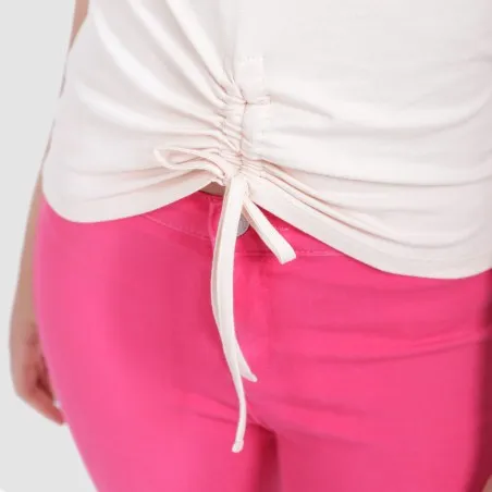 T-shirt fille manches courtes avec cordon de serrage - KONTAKT