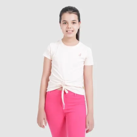 T-shirt fille manches courtes avec cordon de serrage - KONTAKT