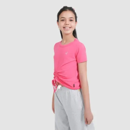 T-shirt fille manches courtes avec cordon de serrage - KONTAKT