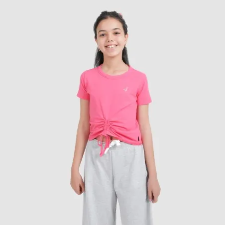 T-shirt fille manches courtes avec cordon de serrage - KONTAKT