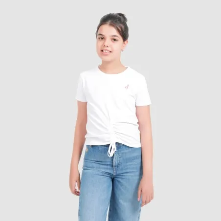 T-shirt fille manches courtes avec cordon de serrage - KONTAKT