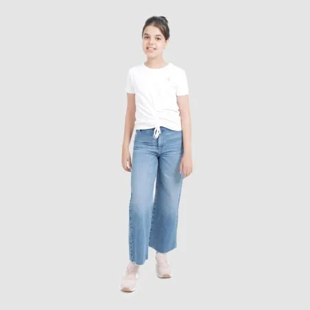 T-shirt fille manches courtes avec cordon de serrage - KONTAKT