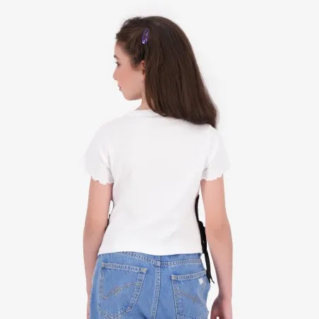 T-shirt fille manches courtes avec nœuds sur le cotés - KONTAKT