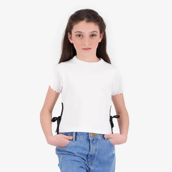 T-shirt fille manches courtes avec nœuds sur le cotés - KONTAKT