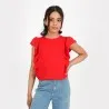T-shirt fille manches courtes avec volant - KONTAKT