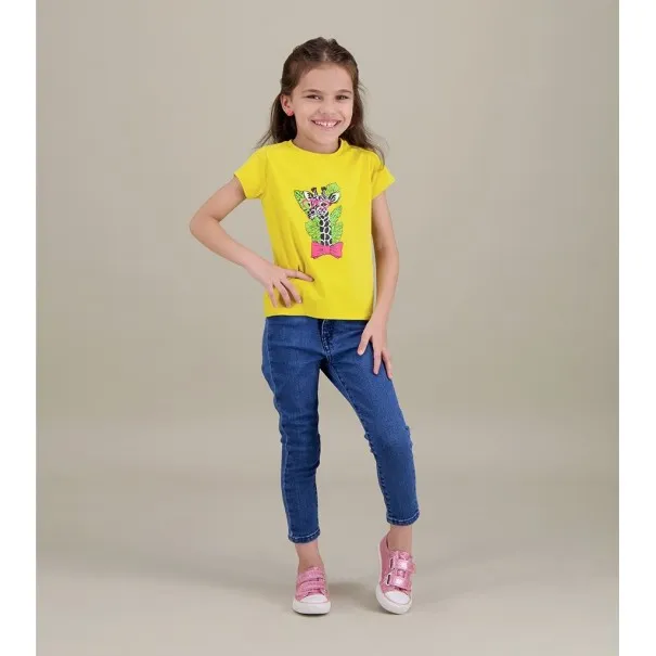 T-shirt fille manches courtes GIRAFE - KONTAKT