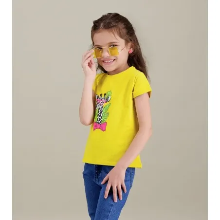 T-shirt fille manches courtes GIRAFE - KONTAKT