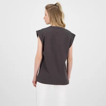 T-shirt femme sans manche avec broderie - KONTAKT