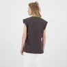 T-shirt femme sans manche avec broderie - KONTAKT