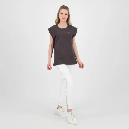 T-shirt femme sans manche avec broderie - KONTAKT