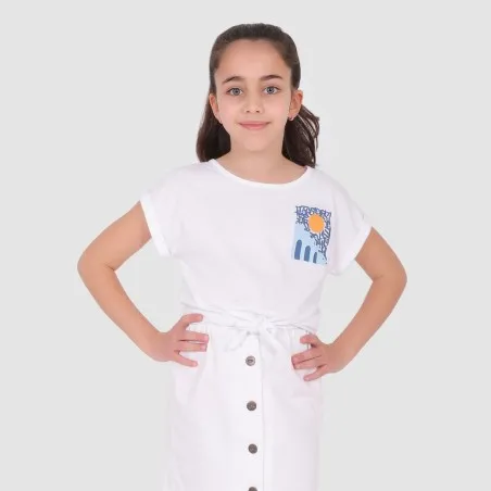 T-shirt fille manches courtes noué SOLEIL SIDIBOUSAID - KONTAKT