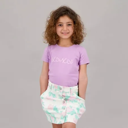 T-shirt fille manches courtes XOXO - KONTAKT