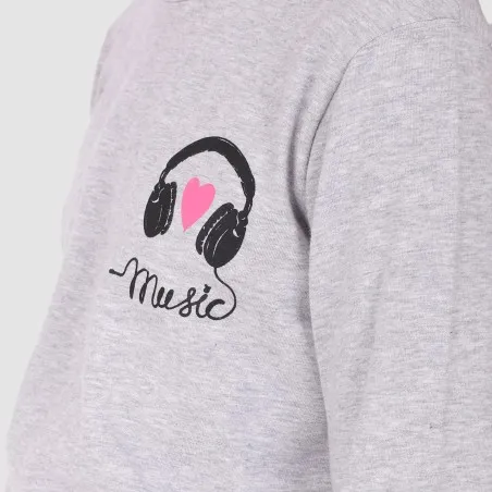 T-shirt fille manches longues avec cordon de serrage MUSIC - KONTAKT