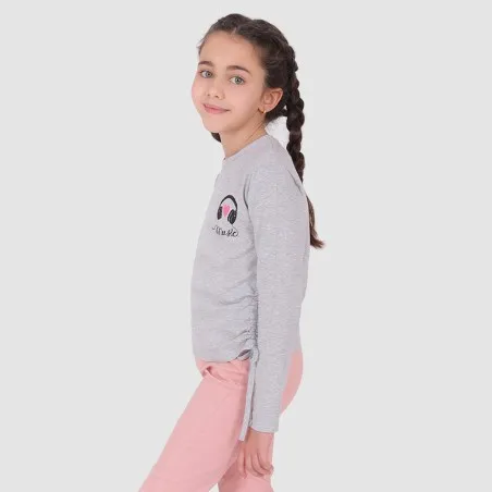 T-shirt fille manches longues avec cordon de serrage MUSIC - KONTAKT