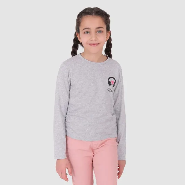 T-shirt fille manches longues avec cordon de serrage MUSIC - KONTAKT